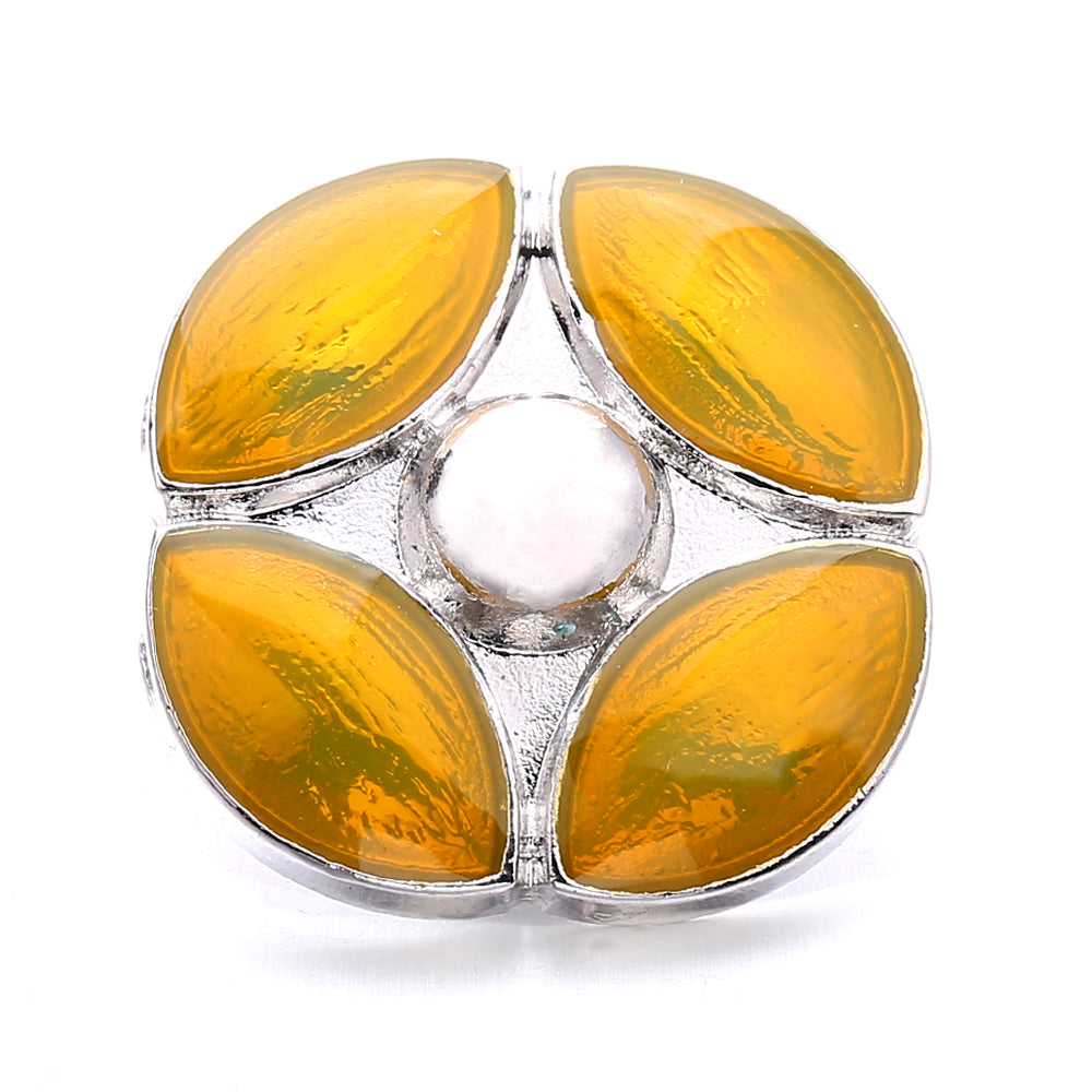 18mm Warm Amber Rhinestone Snap Charms | Mix & Match Charms for Bracelet & Necklace
