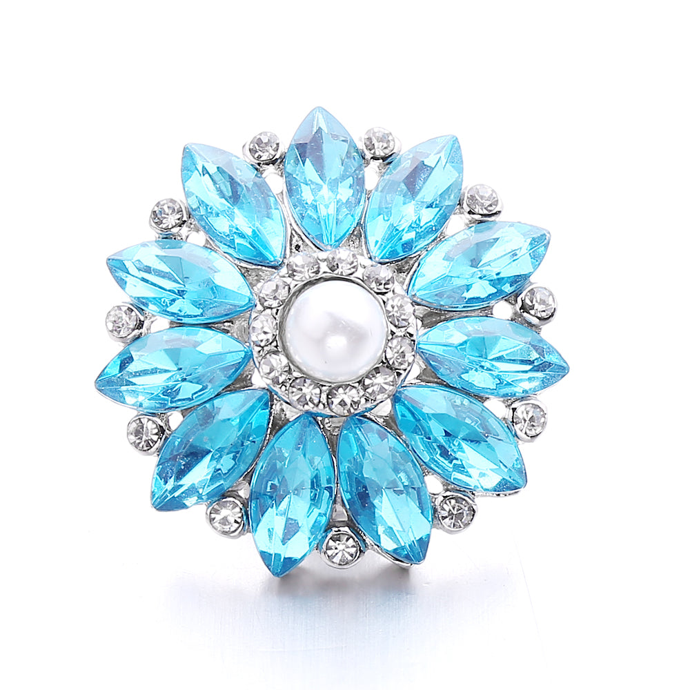 18mm Azure Blue Snap Charm | Interchangeable Crystal Charm