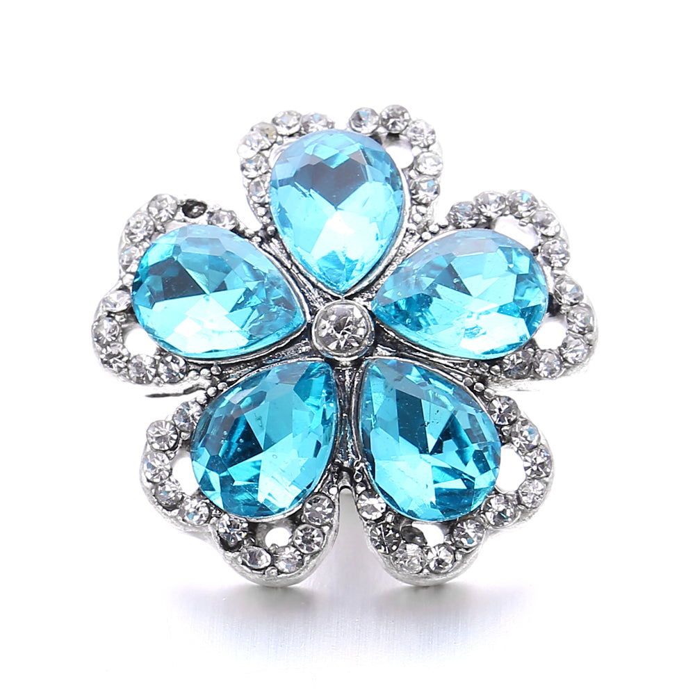 18mm Azure Blue Snap Charm | Interchangeable Crystal Charm