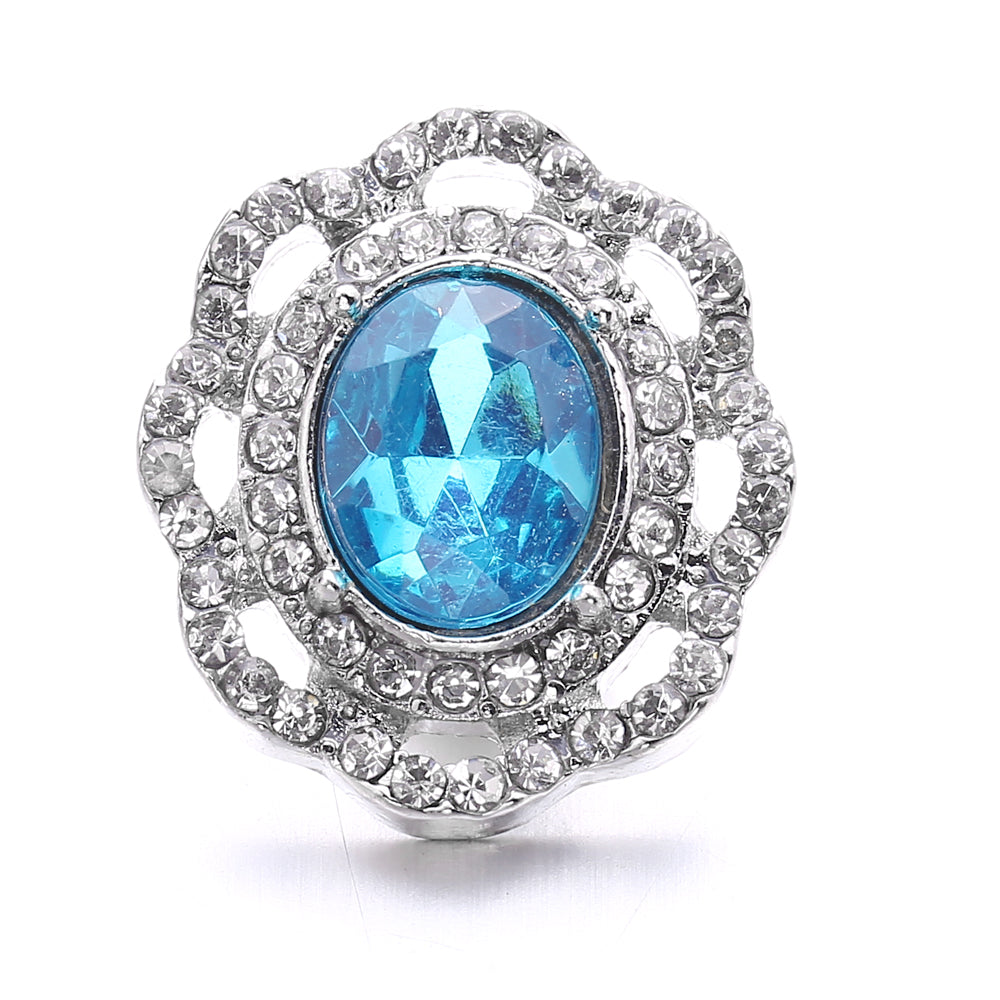 18mm Azure Blue Snap Charm | Interchangeable Crystal Charm