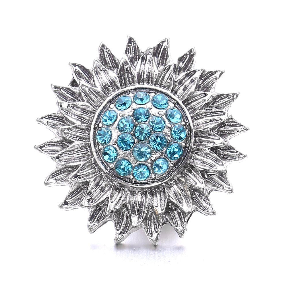 18mm Azure Blue Snap Charm | Interchangeable Crystal Charm