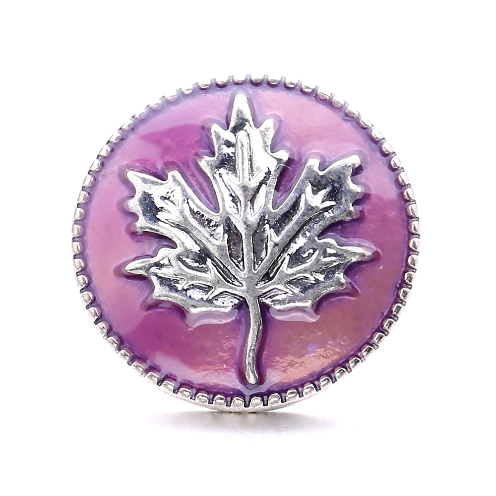 18mm Purple Enamel Snap Charms, Interchangeable Snap Jewelry Buttons for Bracelets