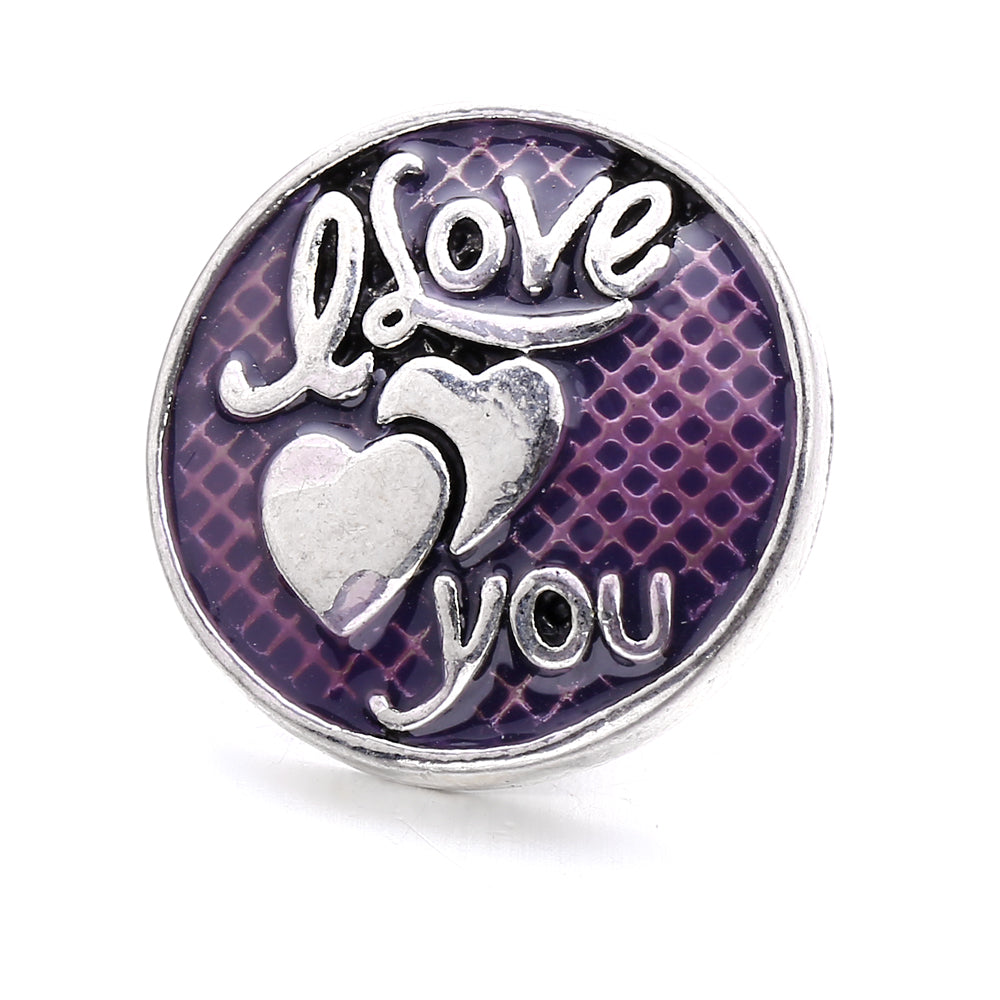 18mm Purple Enamel Snap Charms, Interchangeable Snap Jewelry Buttons for Bracelets