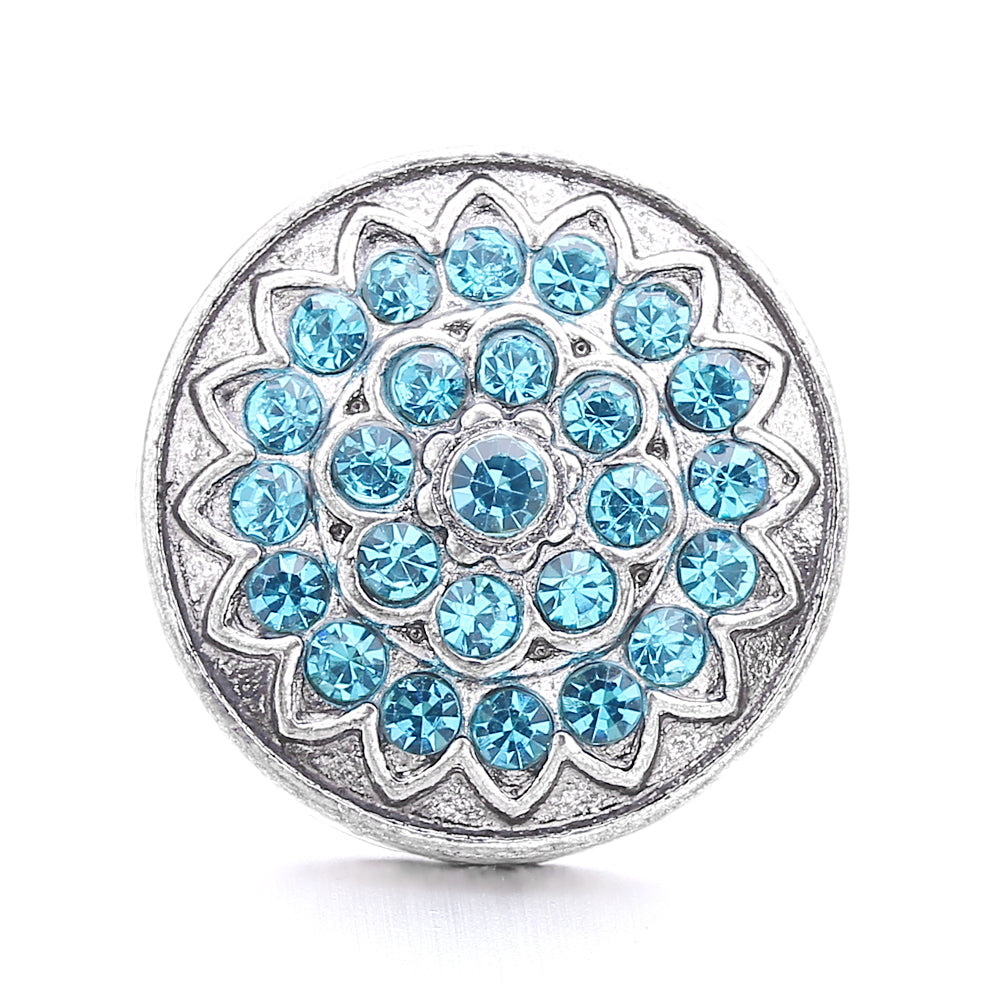 18mm Azure Blue Snap Charm | Interchangeable Crystal Charm