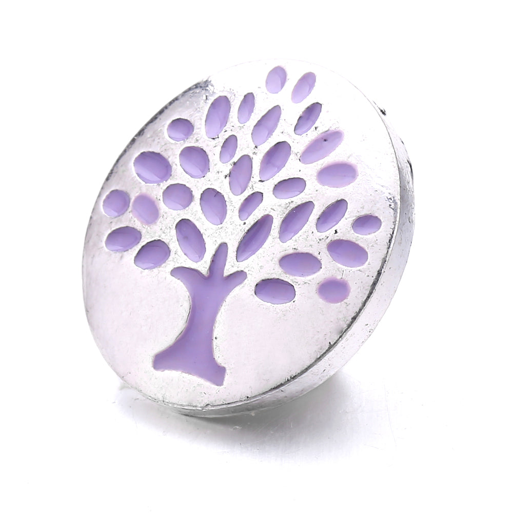 18mm Purple Enamel Snap Charms, Interchangeable Snap Jewelry Buttons for Bracelets