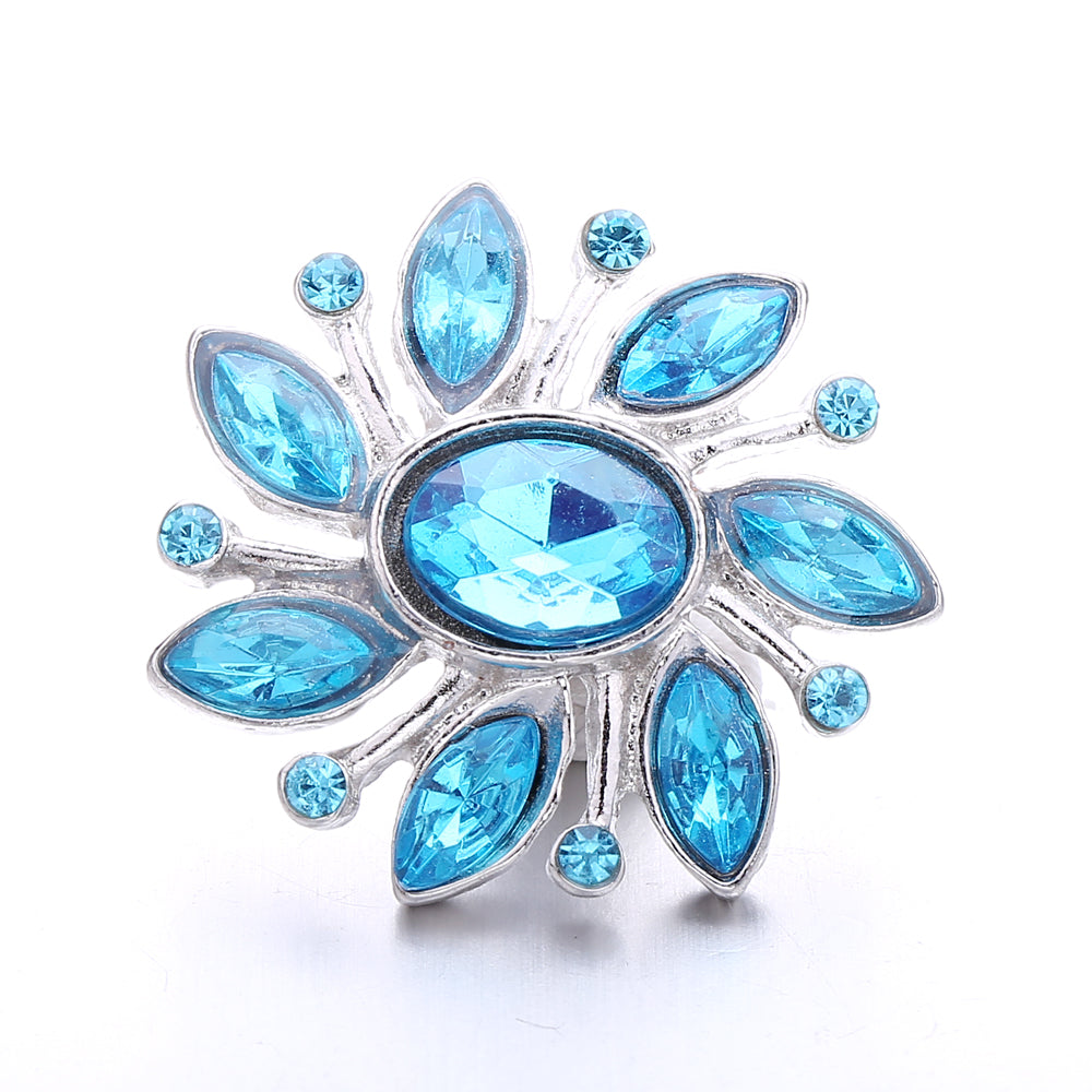18mm Azure Blue Snap Charm | Interchangeable Crystal Charm