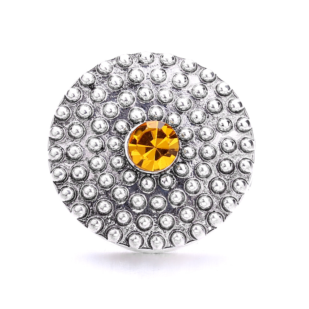 18mm Warm Amber Rhinestone Snap Charms | Mix & Match Charms for Bracelet & Necklace