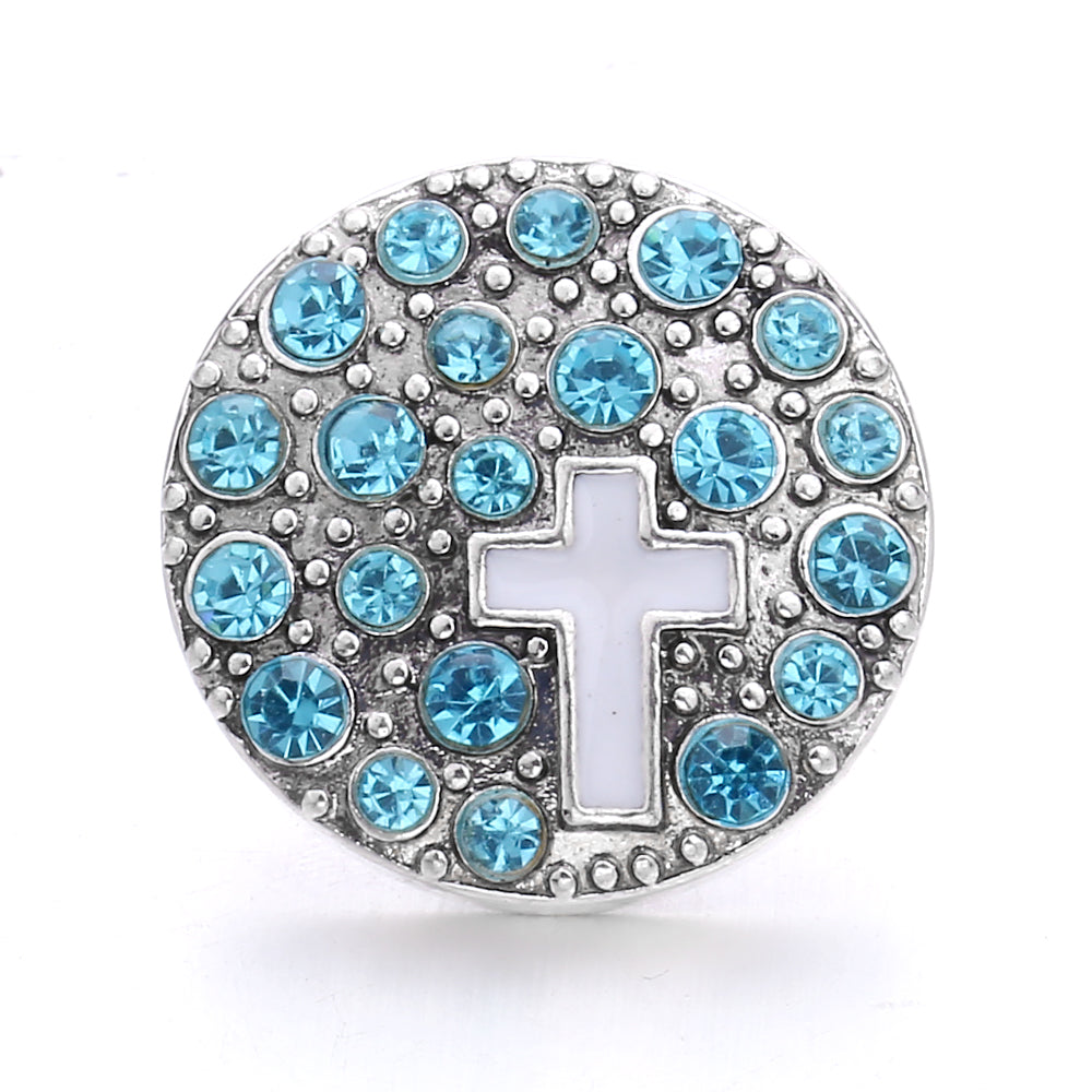 18mm Azure Blue Snap Charm | Interchangeable Crystal Charm