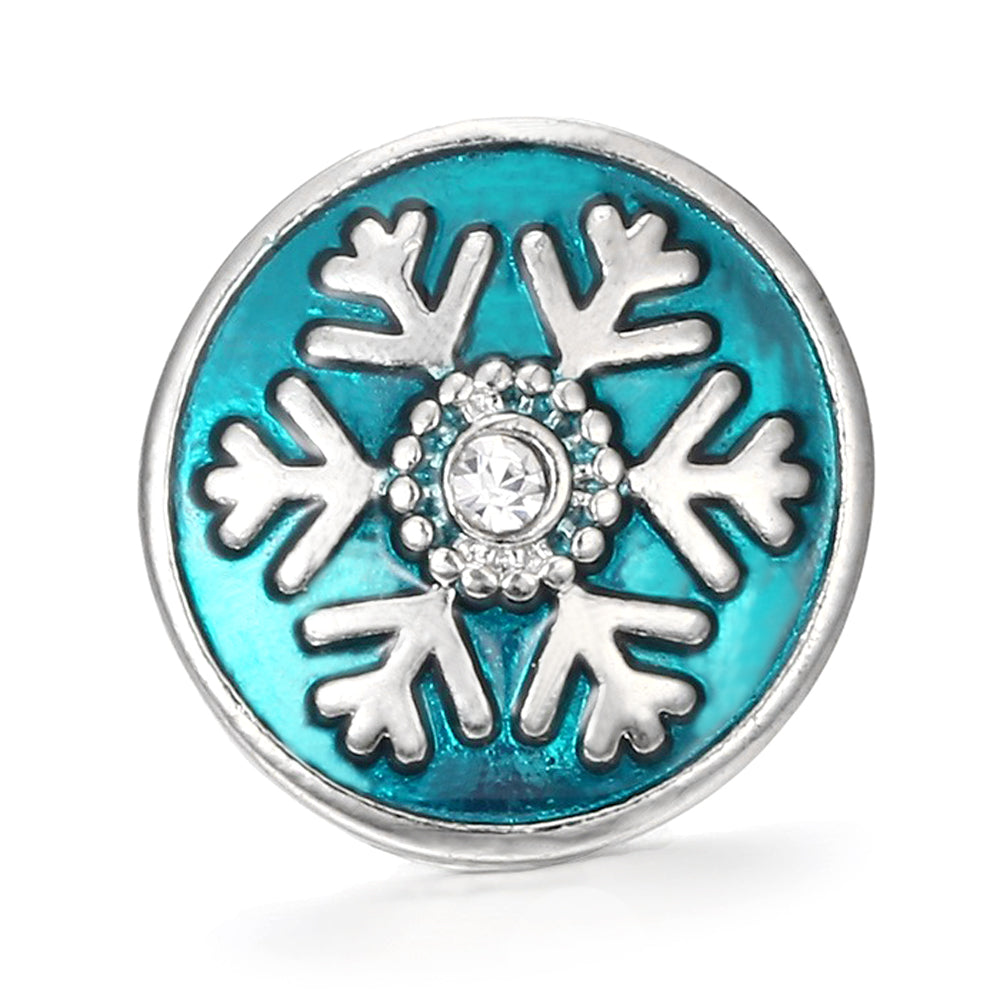 18mm Azure Blue Snap Charm | Interchangeable Crystal Charm