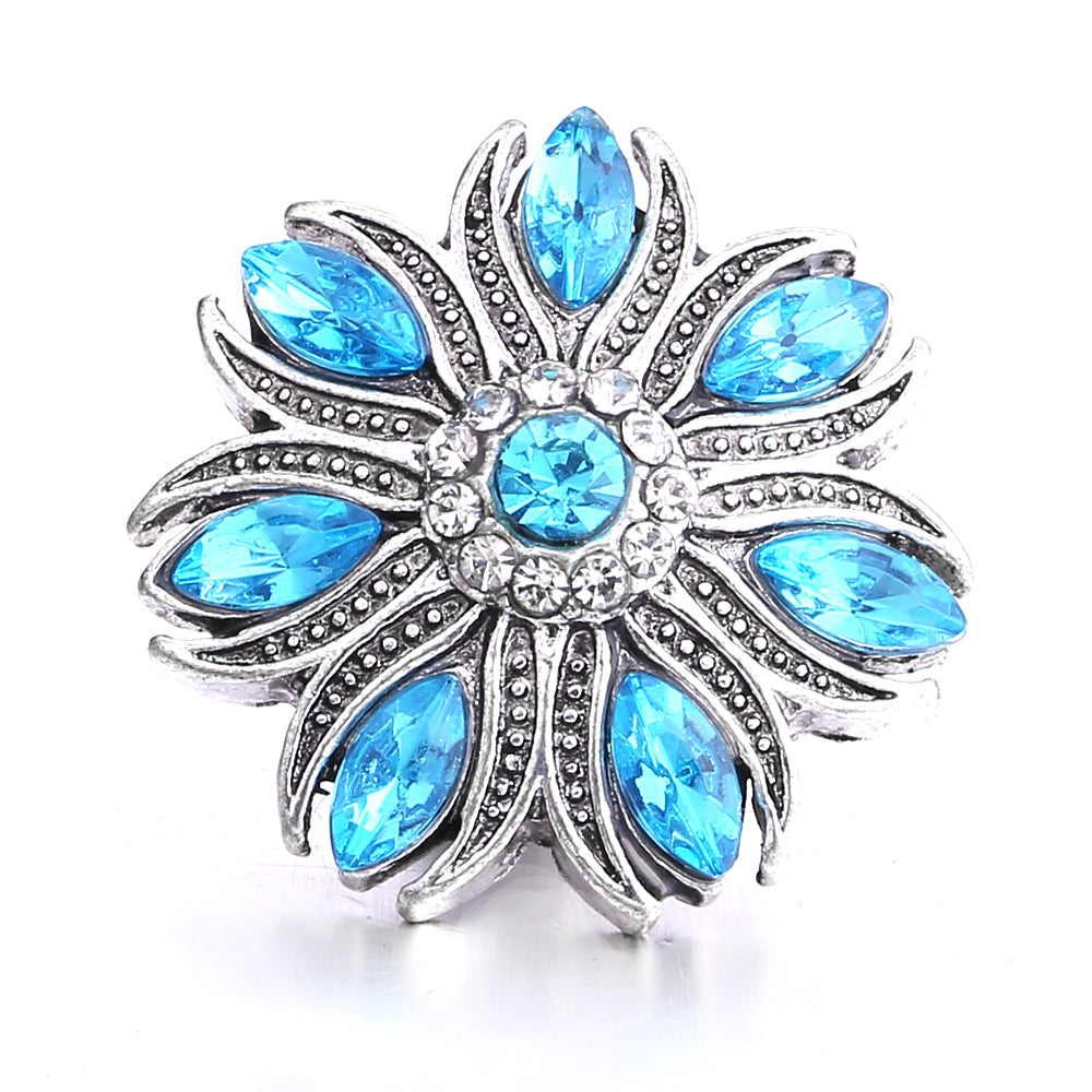18mm Azure Blue Snap Charm | Interchangeable Crystal Charm