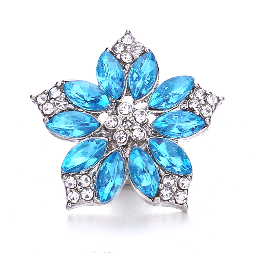 18mm Azure Blue Snap Charm | Interchangeable Crystal Charm