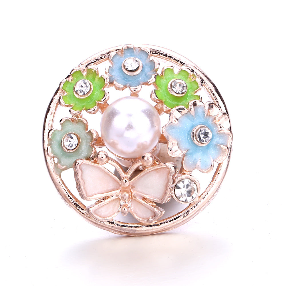 18mm Interchangeable Snap Button Charms, Sparkling Rhinestone Inlaid DIY Accessories