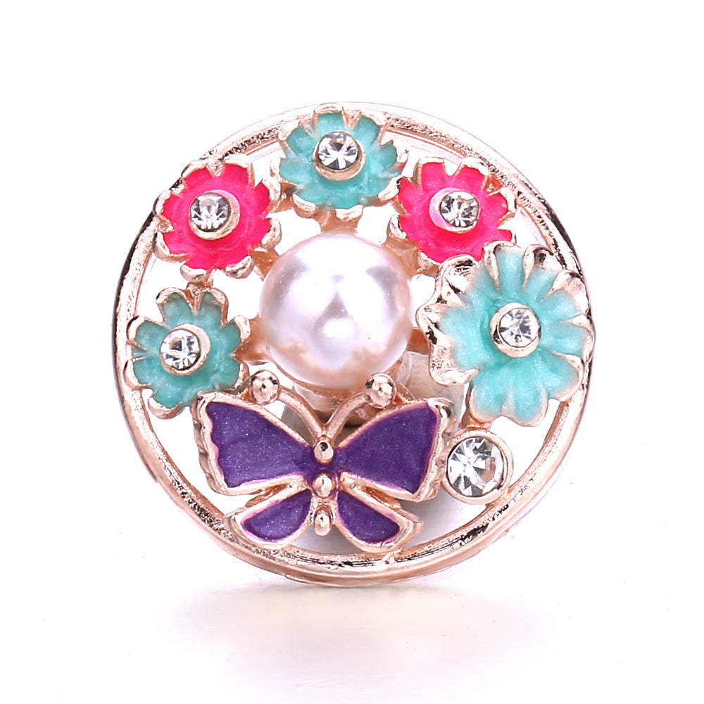18mm Interchangeable Snap Button Charms, Sparkling Rhinestone Inlaid DIY Accessories