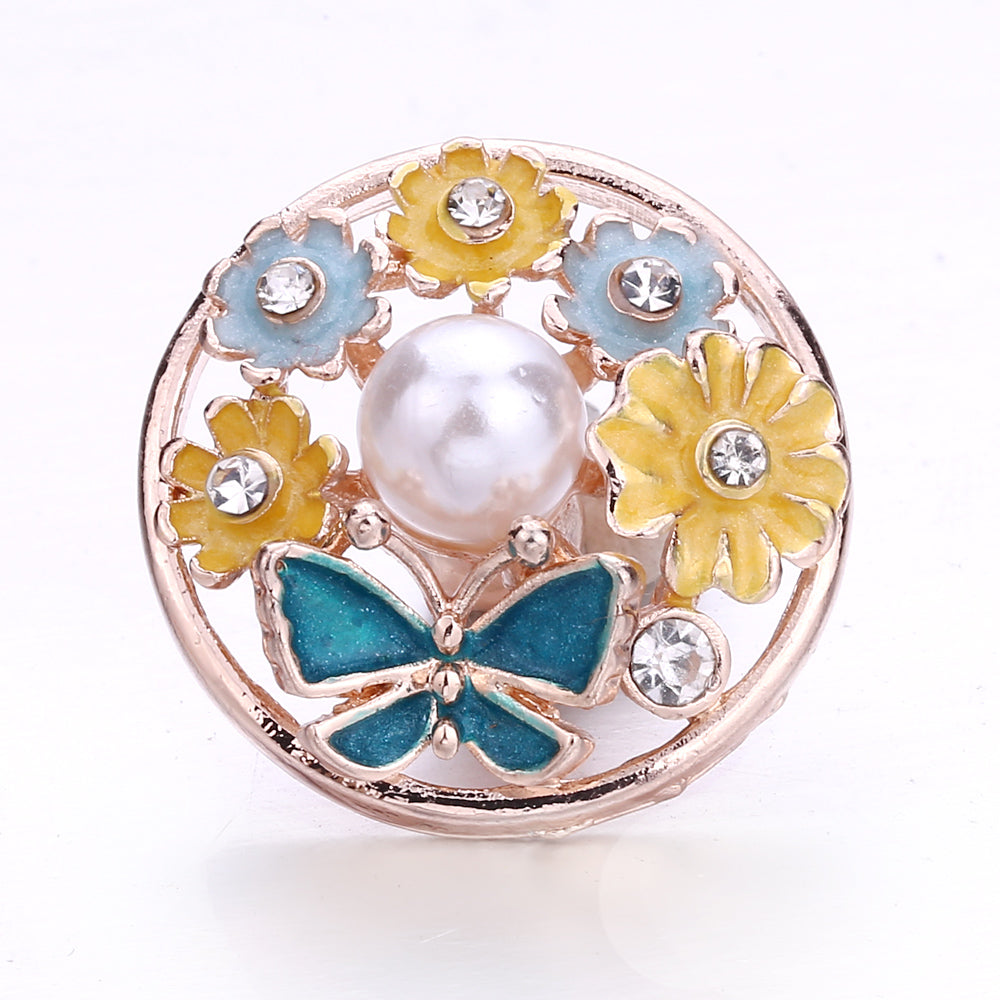 18mm Interchangeable Snap Button Charms, Sparkling Rhinestone Inlaid DIY Accessories