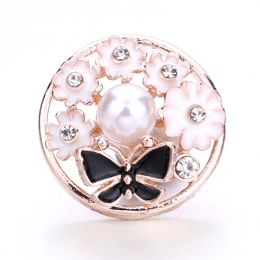 18mm Interchangeable Snap Button Charms, Sparkling Rhinestone Inlaid DIY Accessories