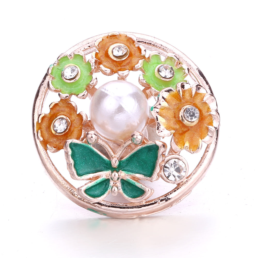 18mm Interchangeable Snap Button Charms, Sparkling Rhinestone Inlaid DIY Accessories