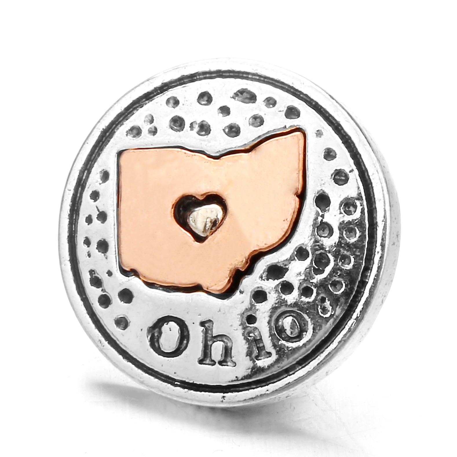 18mm Interchangeable Snap Button Charms, Regional Outline Pattern Zinc Alloy DIY Jewelry Accessories