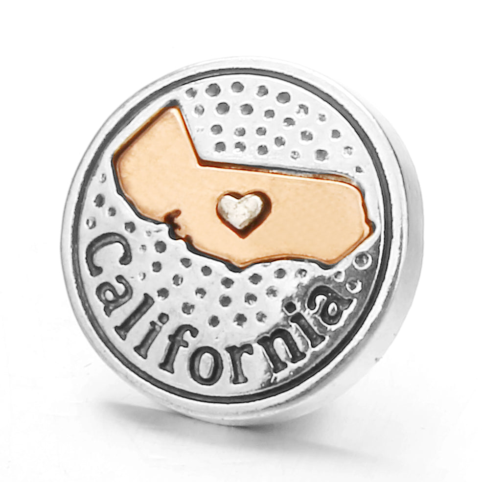 18mm Interchangeable Snap Button Charms, Regional Outline Pattern Zinc Alloy DIY Jewelry Accessories
