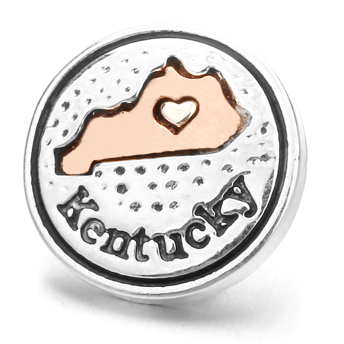 18mm Interchangeable Snap Button Charms, Regional Outline Pattern Zinc Alloy DIY Jewelry Accessories