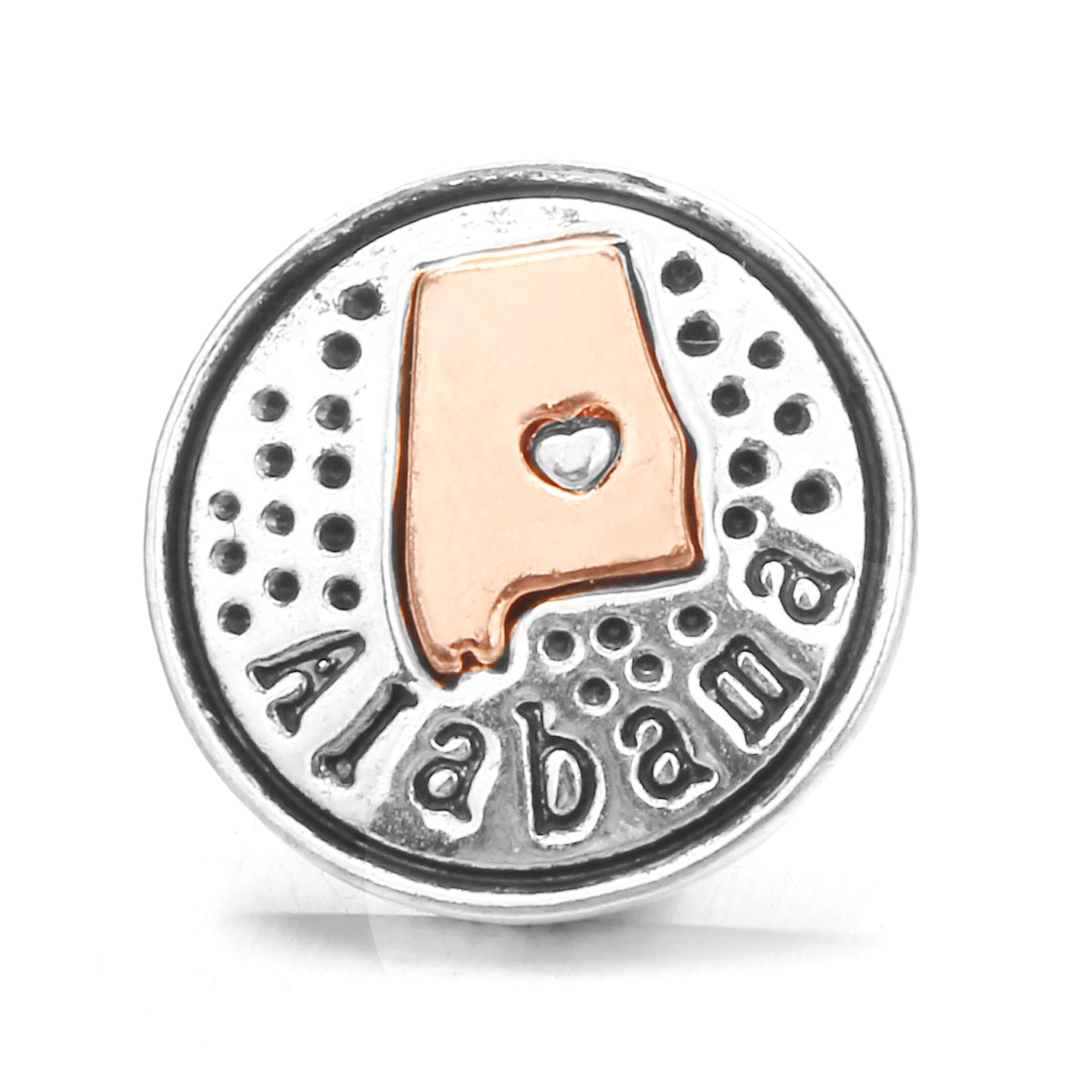 18mm Interchangeable Snap Button Charms, Regional Outline Pattern Zinc Alloy DIY Jewelry Accessories