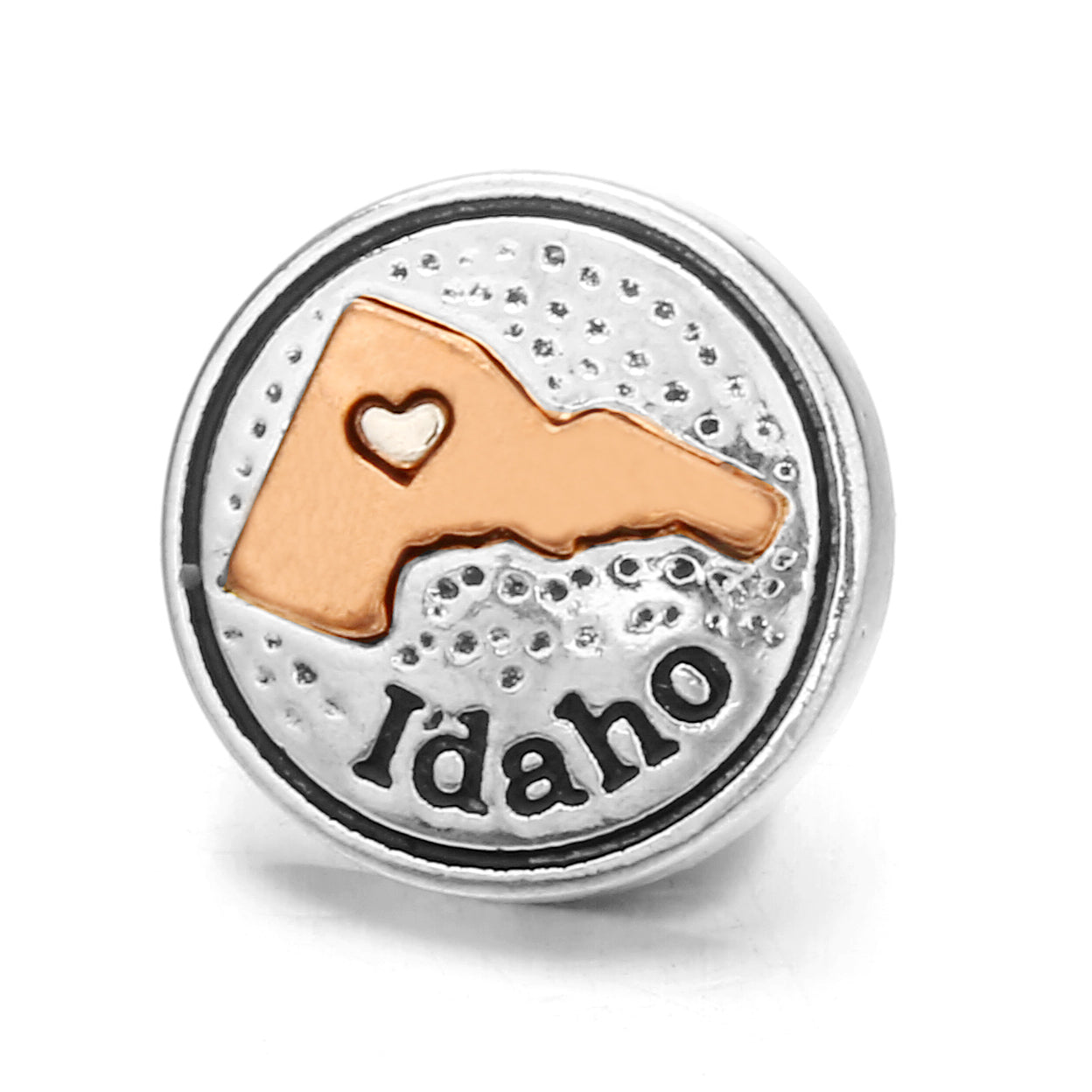 18mm Interchangeable Snap Button Charms, Regional Outline Pattern Zinc Alloy DIY Jewelry Accessories