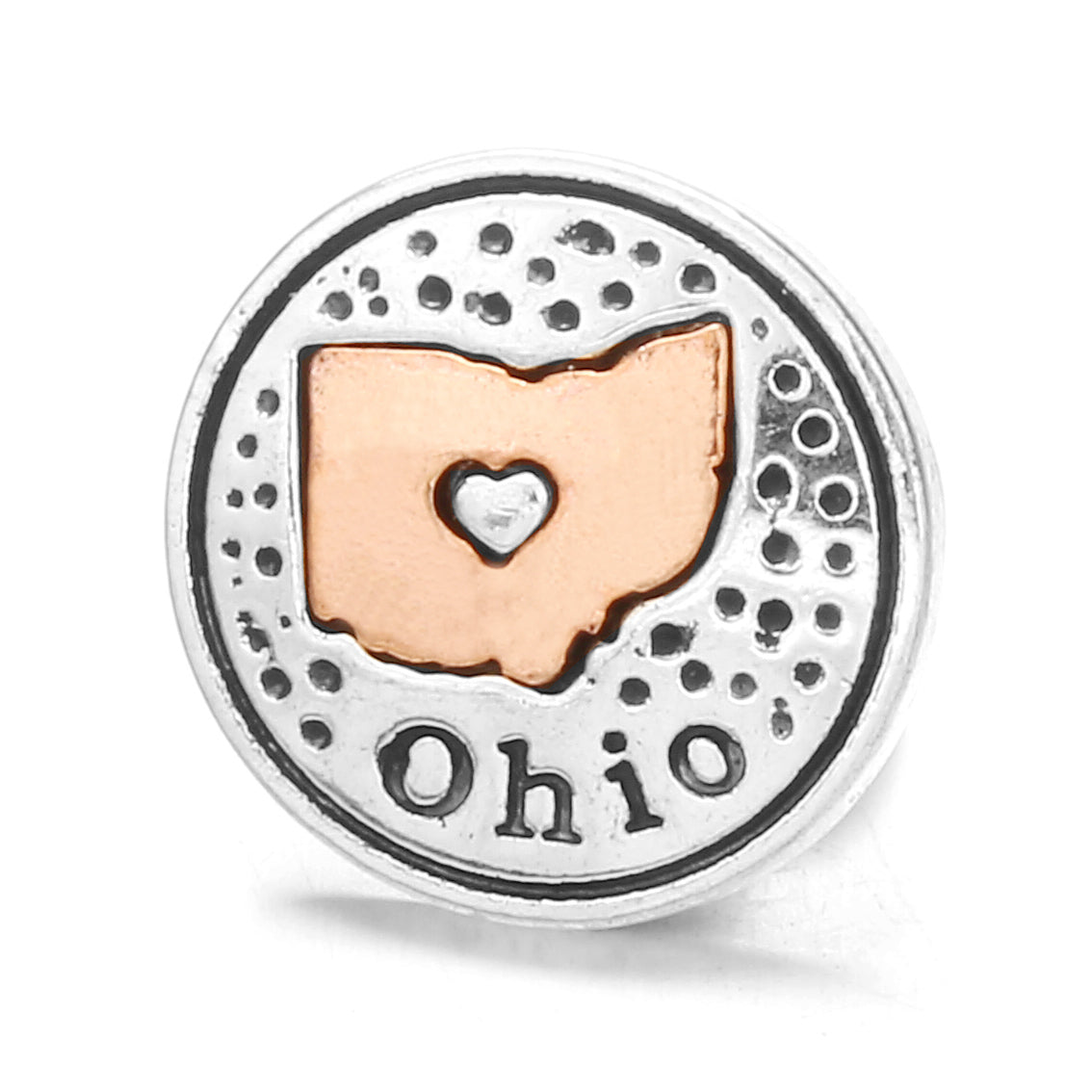 18mm Interchangeable Snap Button Charms, Regional Outline Pattern Zinc Alloy DIY Jewelry Accessories