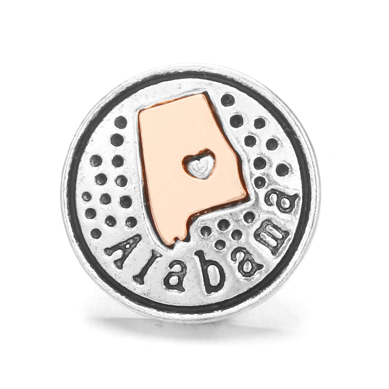 18mm Interchangeable Snap Button Charms, Regional Outline Pattern Zinc Alloy DIY Jewelry Accessories