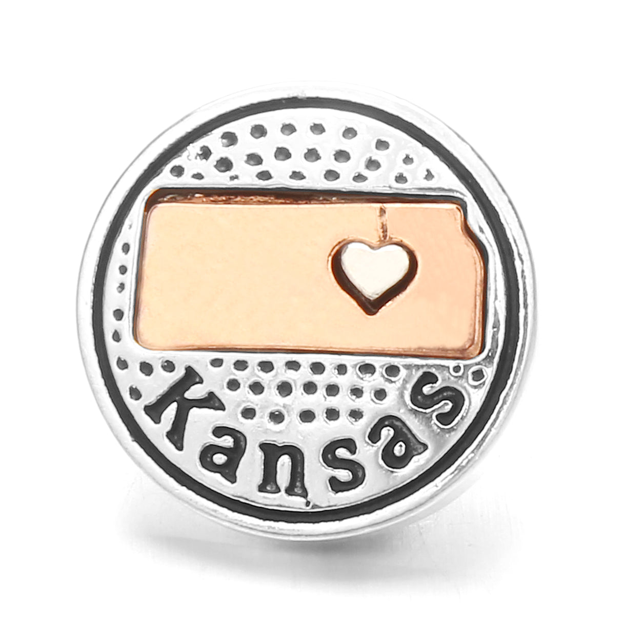 18mm Interchangeable Snap Button Charms, Regional Outline Pattern Zinc Alloy DIY Jewelry Accessories