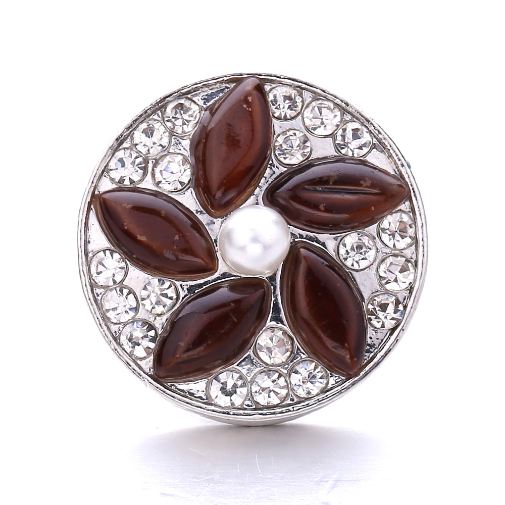 Autumn Brown Rhinestone 18mm Snap Charm Collection