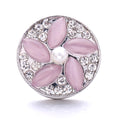 Pink Rhinestone 18mm Snap Charms | Sparkling Interchangeable Jewelry