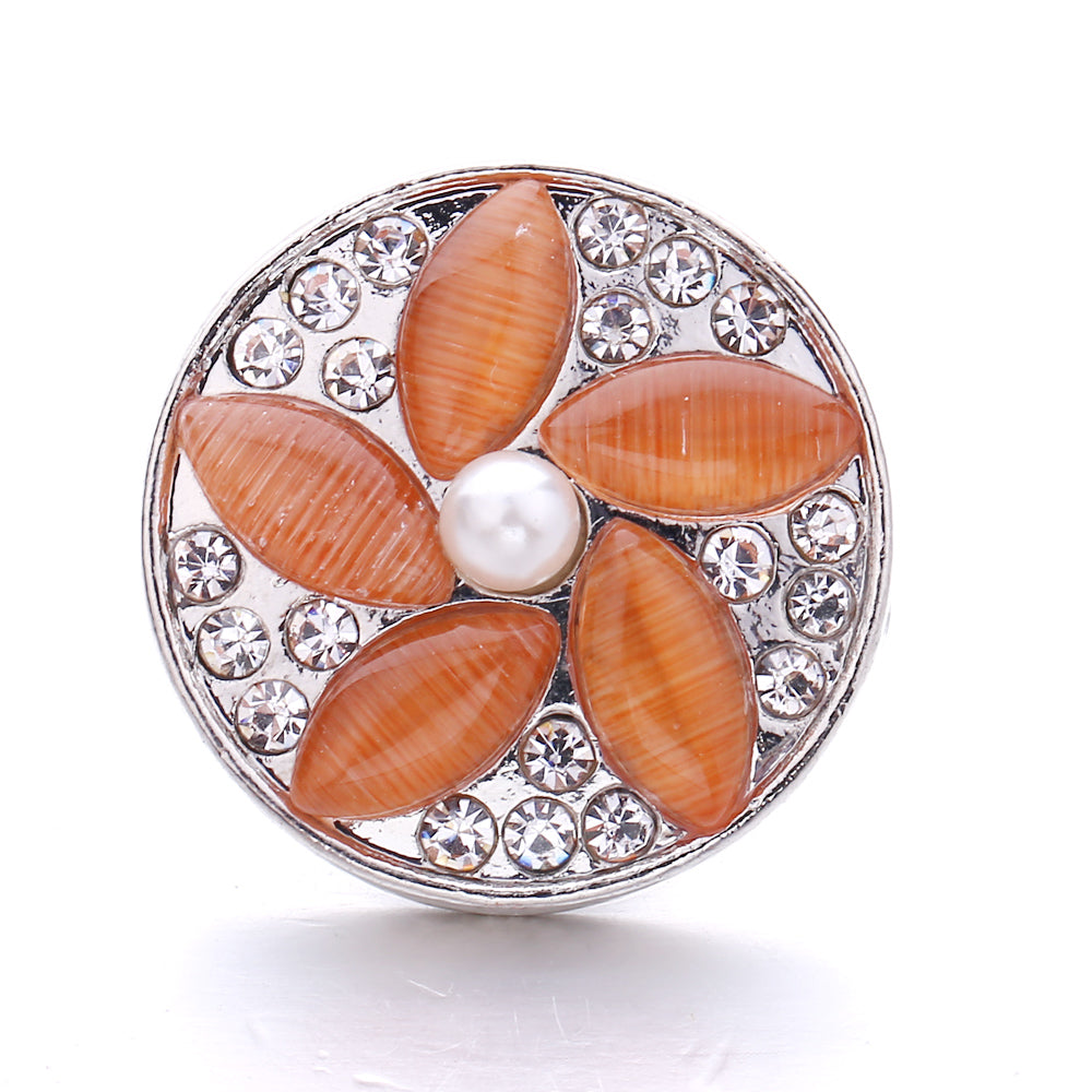 18mm Yellow Crystal Snap Charm | Interchangeable Rhinestone Charm for Bracelet & Necklace