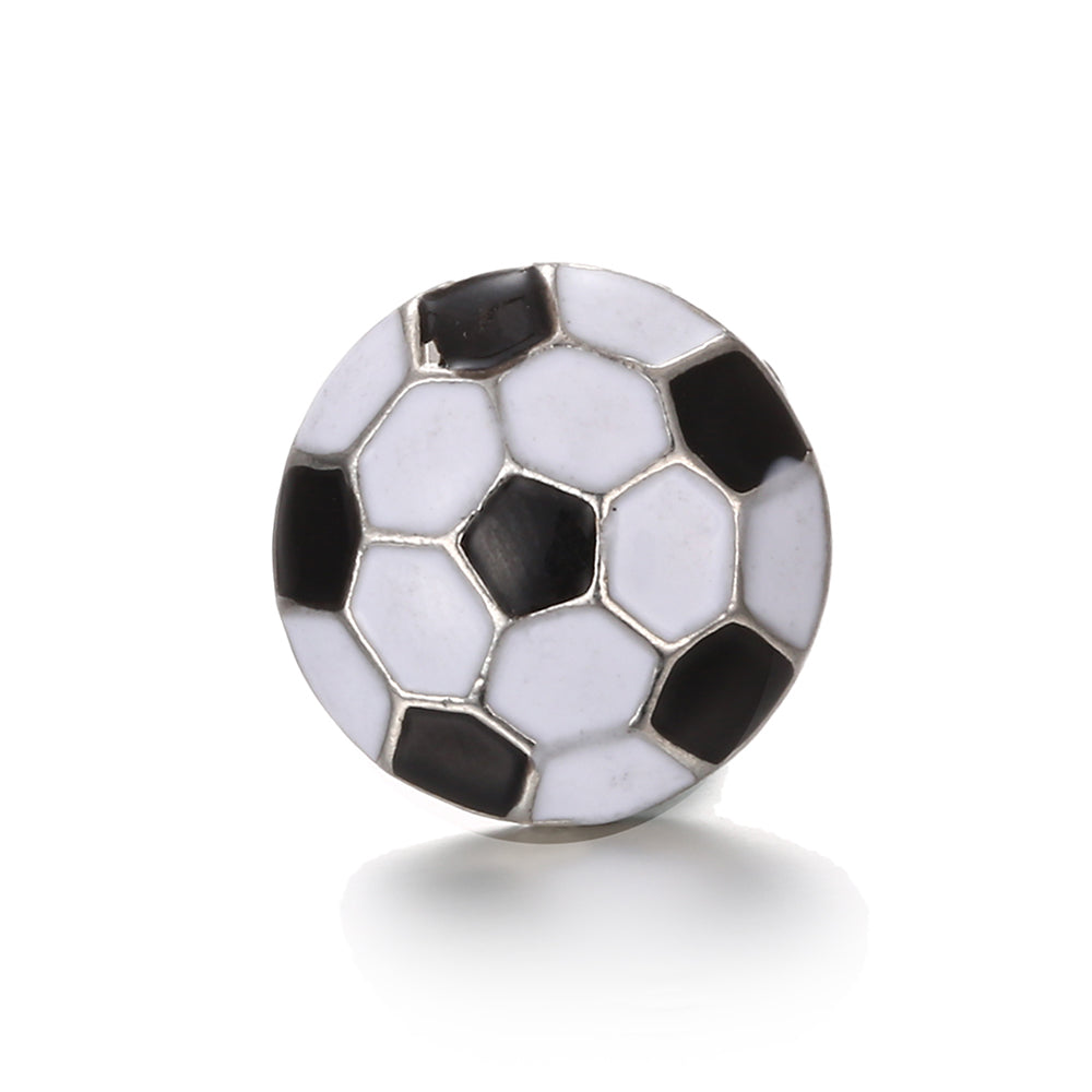18mm Interchangeable Black & White Enamel Snap Charms for Snap Jewelry