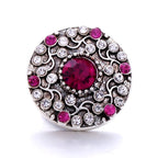 18mm Pink Rhinestone Snap Charm | Interchangeable Crystal Jewelry Charm
