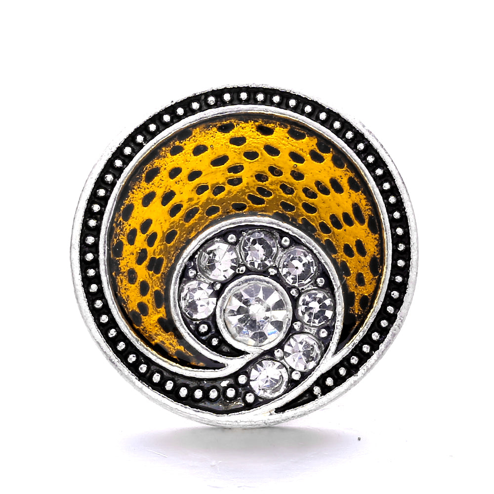 18mm Yellow Crystal Snap Charm | Interchangeable Rhinestone Charm for Bracelet & Necklace