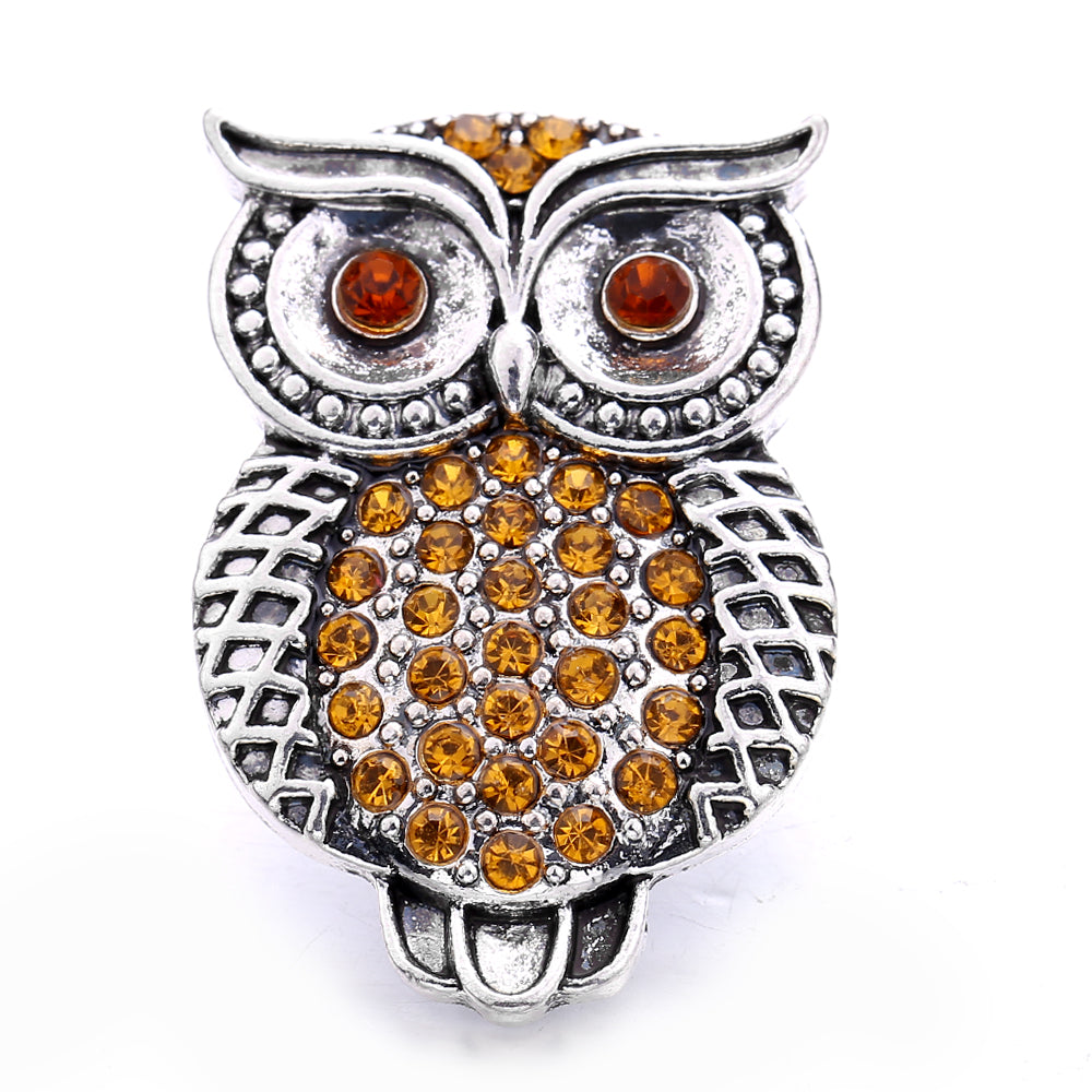 18mm Yellow Crystal Snap Charm | Interchangeable Rhinestone Charm for Bracelet & Necklace