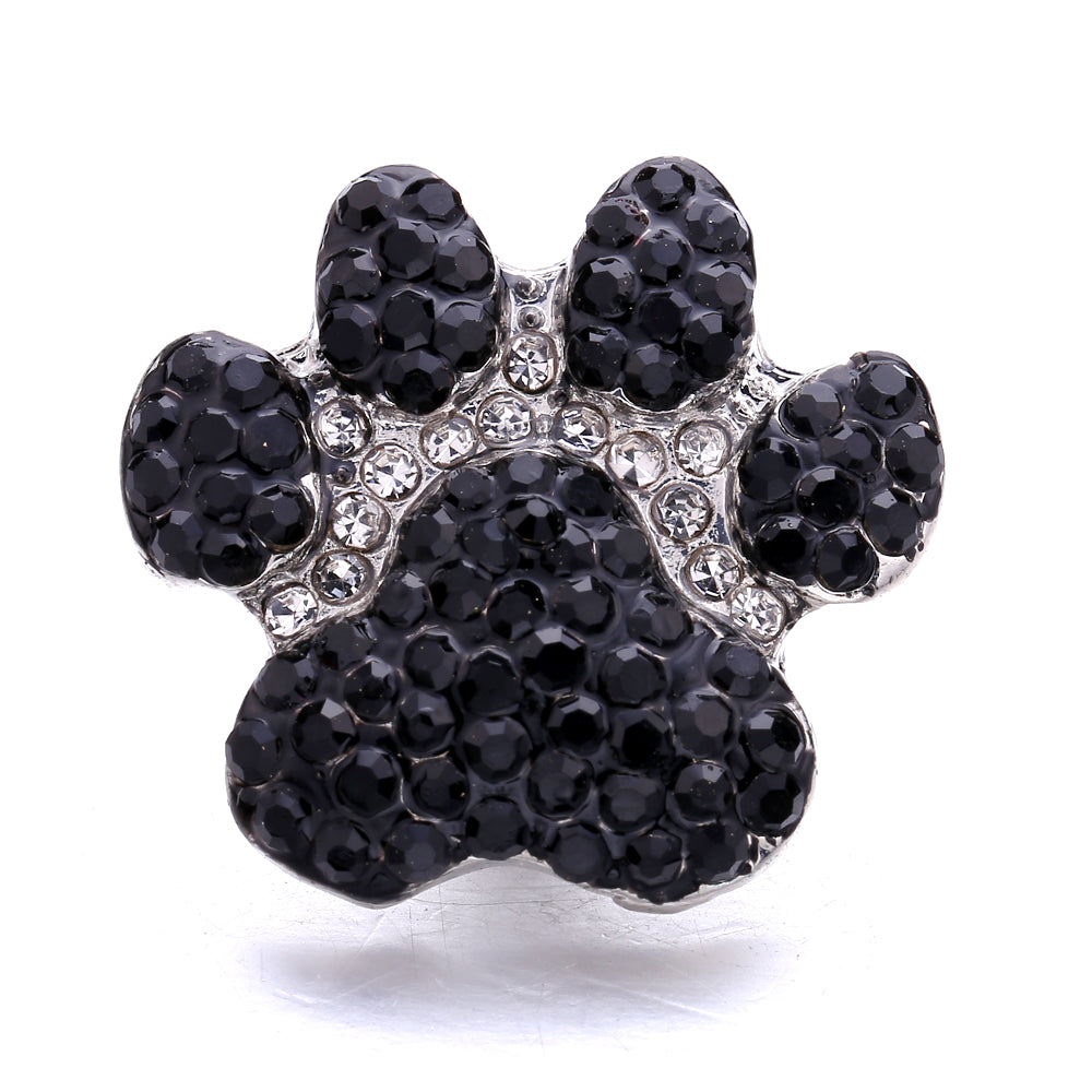 Black Rhinestone Snap Button Charms for DIY Jewelry