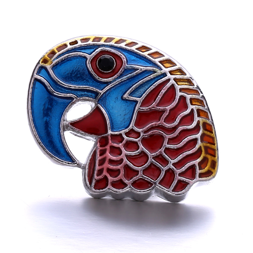 18mm Enamel Snap Button Charms Zinc Alloy Interchangeable DIY Jewelry Accessories