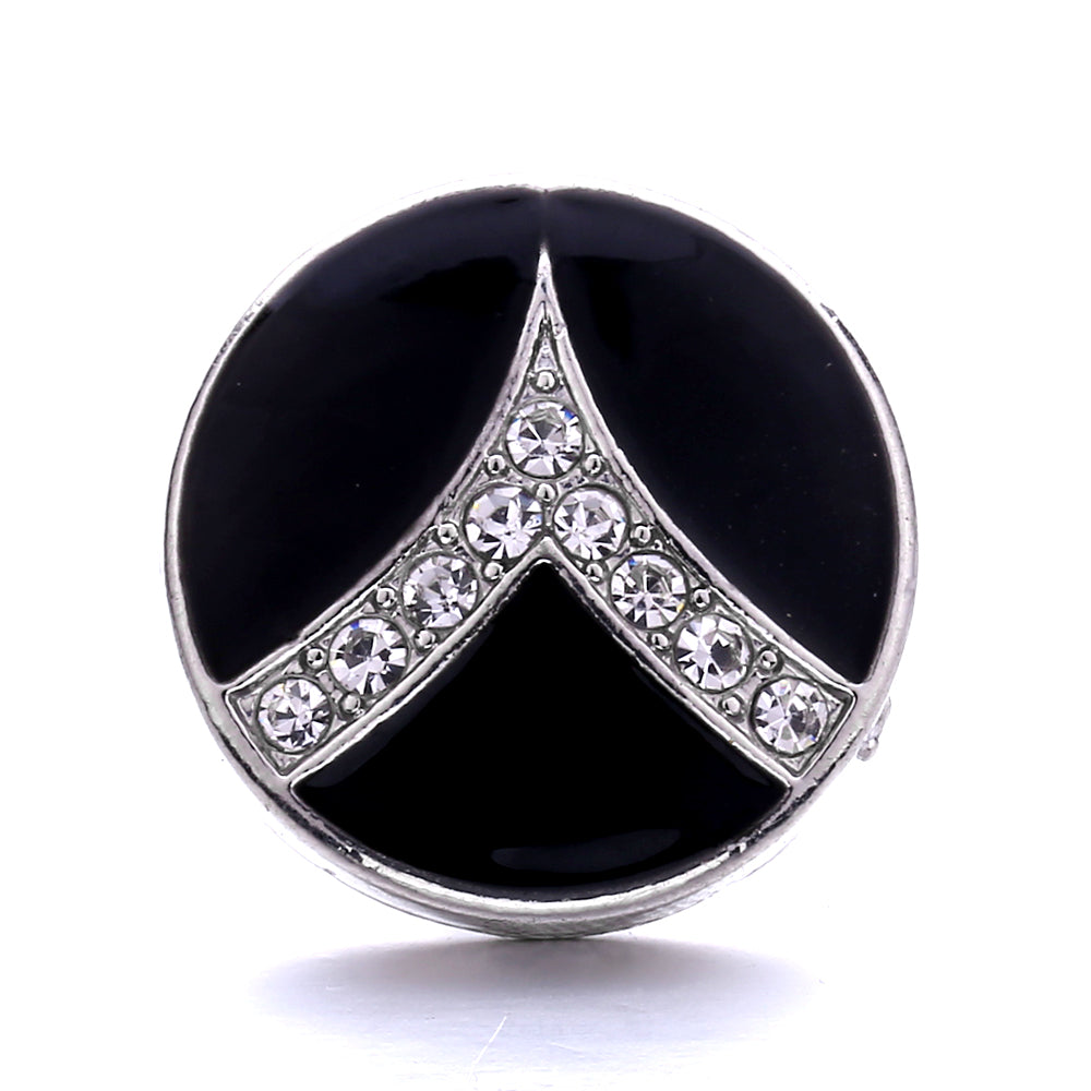Black Rhinestone Snap Button Charms for DIY Jewelry
