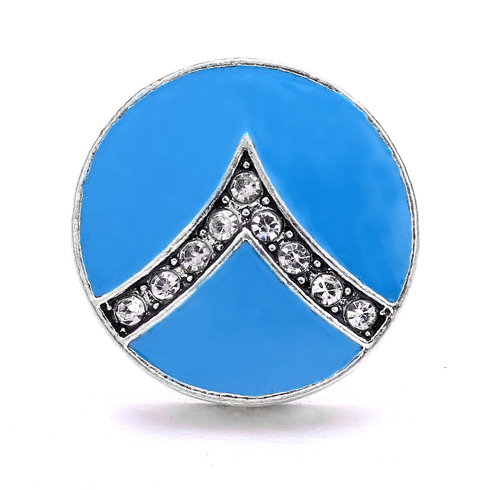 18mm Ocean Blue Snap Button Charm | Interchangeable Rhinestone Charm