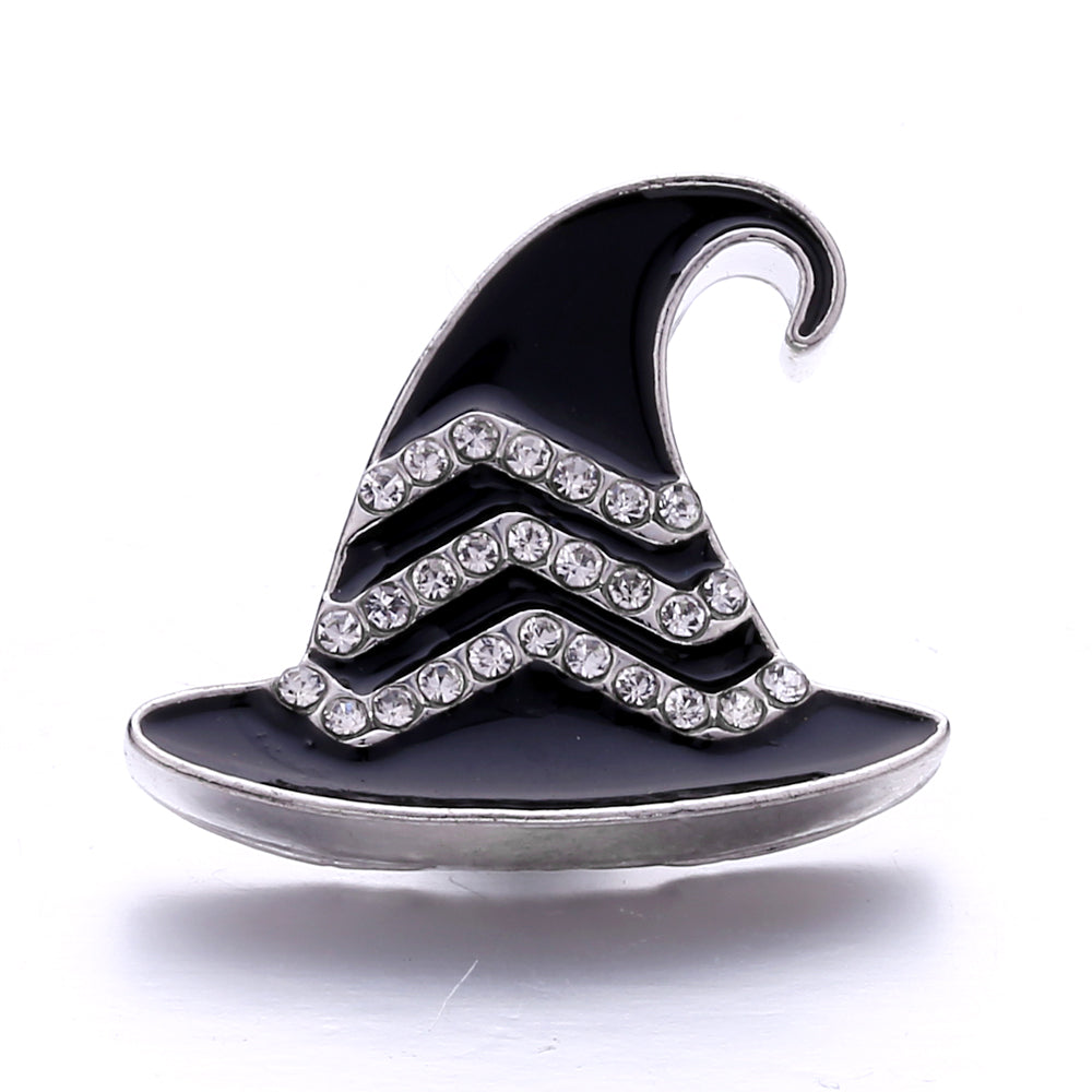Black Rhinestone Snap Button Charms for DIY Jewelry