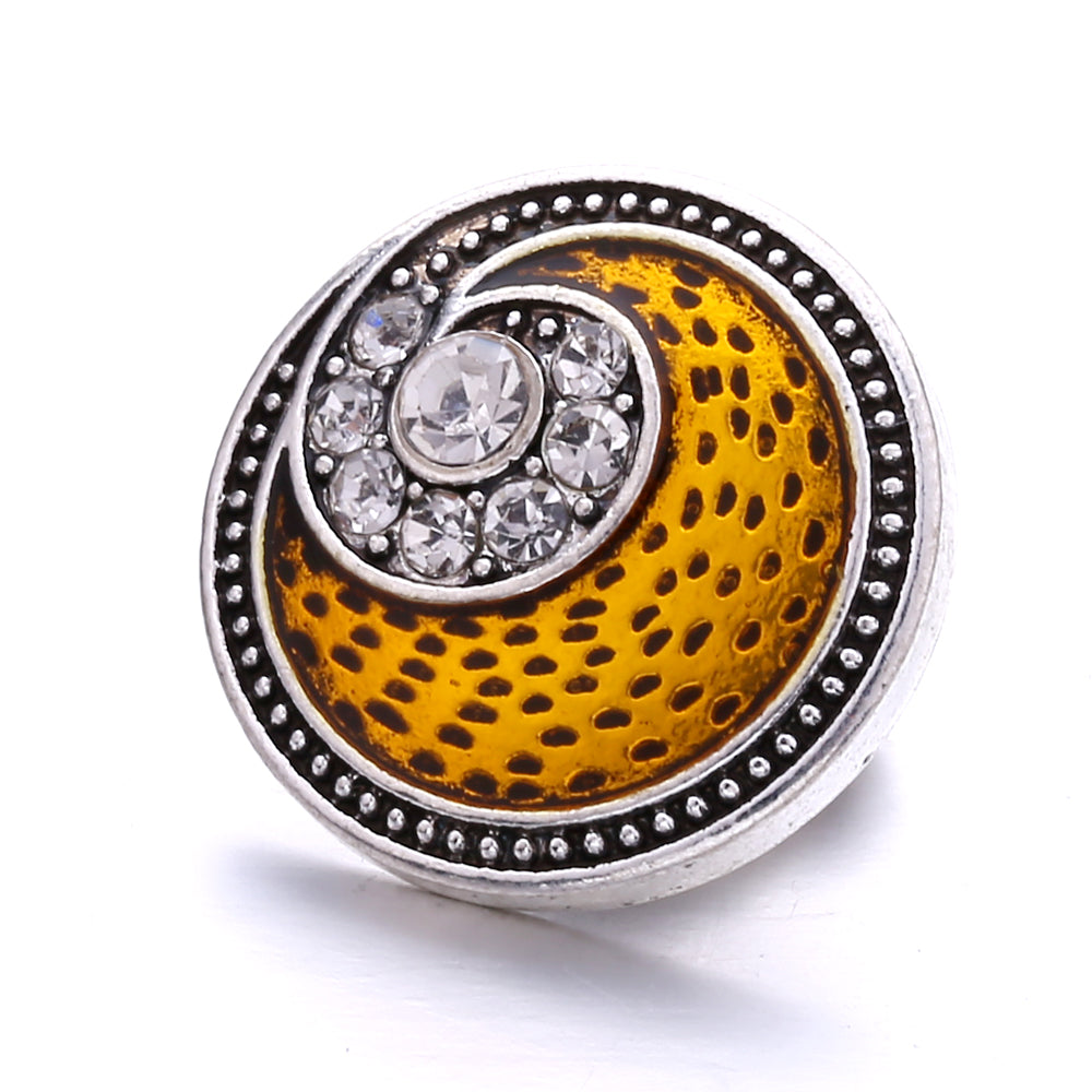 18mm Yellow Crystal Snap Charm | Interchangeable Rhinestone Charm for Bracelet & Necklace