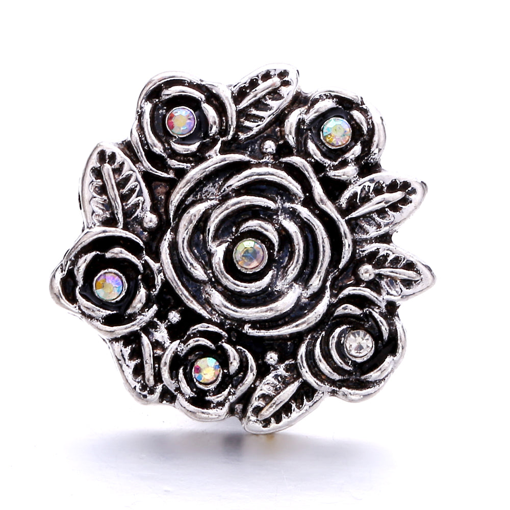 18mm Interchangeable Snap Button Charms, Sparkling Rhinestone Inlaid DIY Accessories