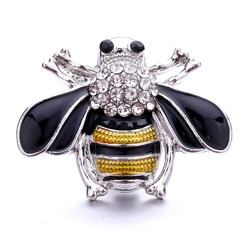 Black Rhinestone Snap Button Charms for DIY Jewelry