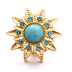 Turquoise Snap Button Charm 18mm Zinc Alloy Interchangeable Charms