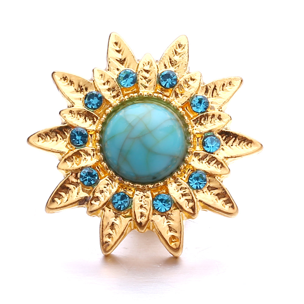 Turquoise Snap Button Charm 18mm Zinc Alloy Interchangeable Charms