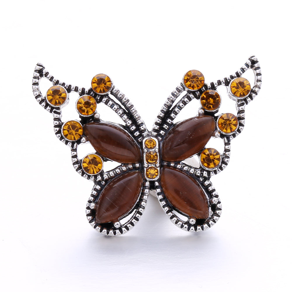 Autumn Brown Rhinestone 18mm Snap Charm Collection