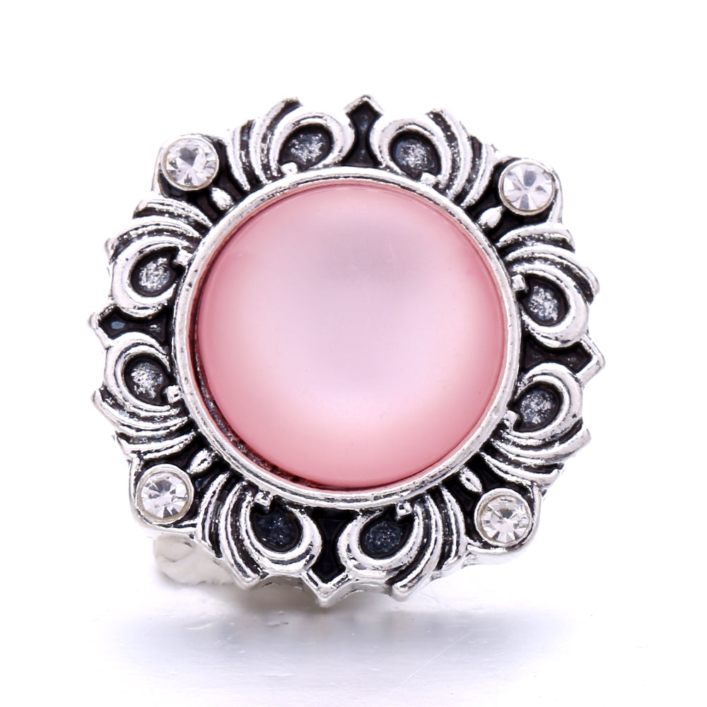 Pink Rhinestone 18mm Snap Charms | Sparkling Interchangeable Jewelry