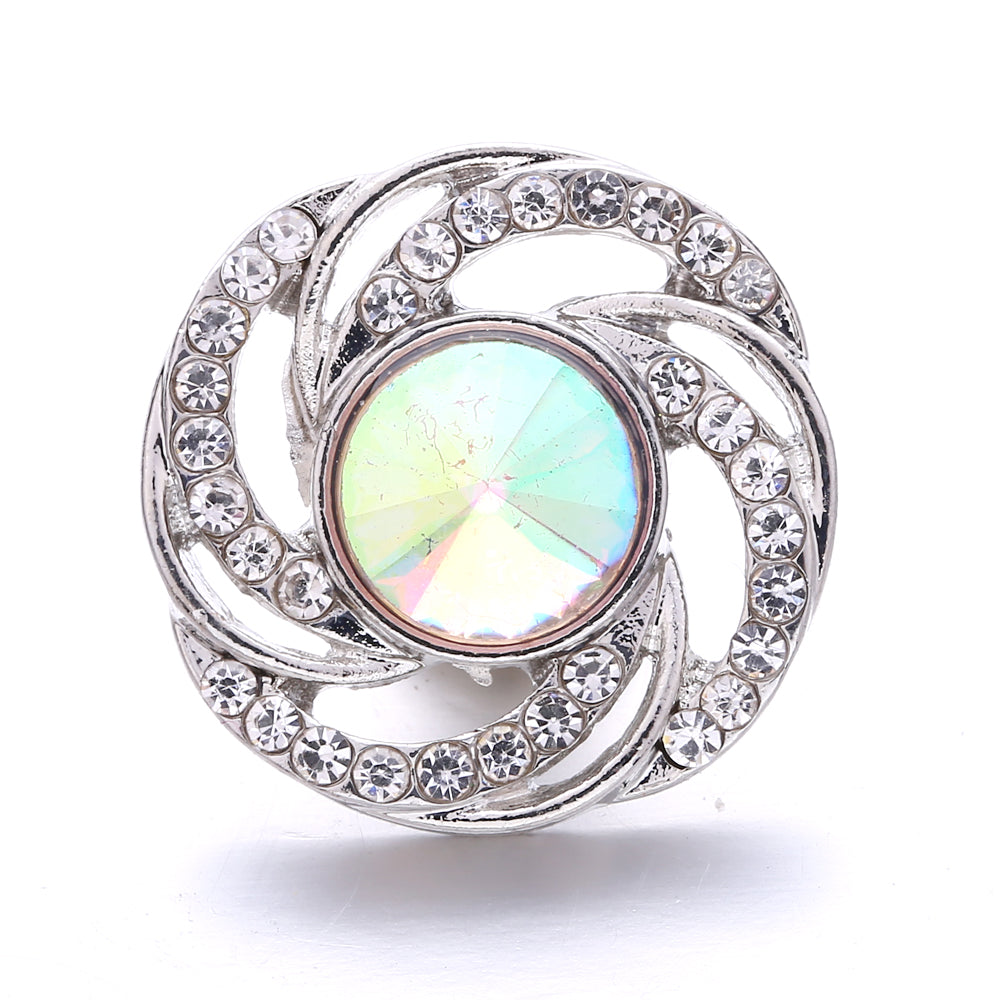 18mm Interchangeable Snap Button Charms, Sparkling Rhinestone Inlaid DIY Accessories