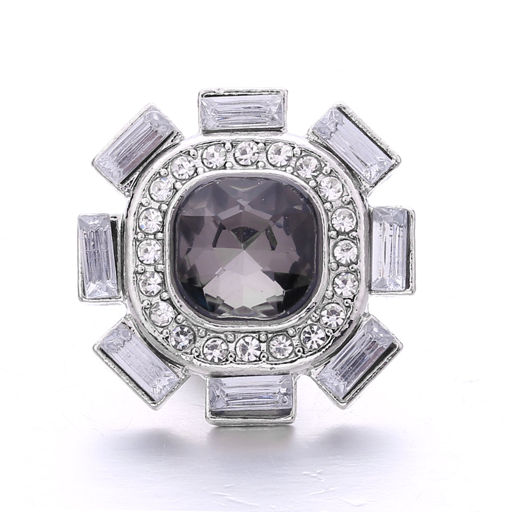 Black Rhinestone Snap Button Charms for DIY Jewelry
