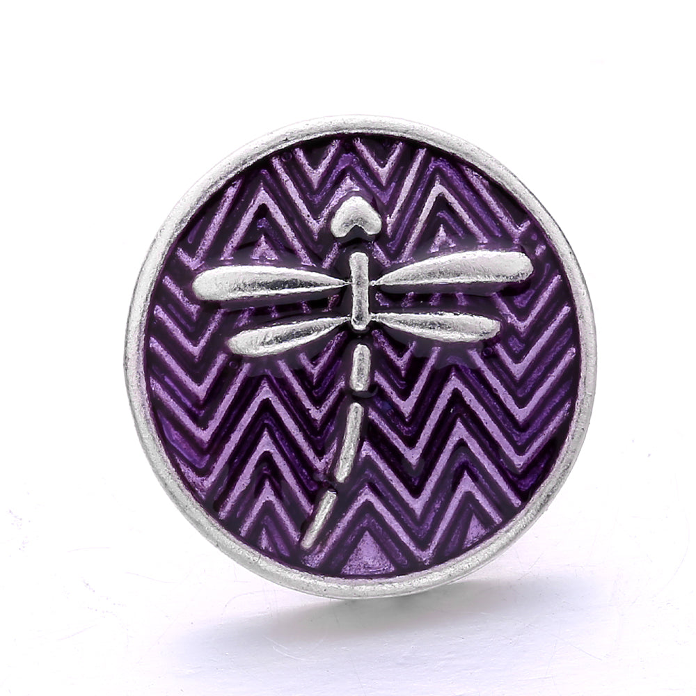 18mm Purple Enamel Snap Charms, Interchangeable Snap Jewelry Buttons for Bracelets